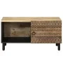 Mesa de centro madera maciza de mango rugosa negro 80x50x40 cm de , Mesas de centro - Ref: Foro24-4018632, Precio: 71,50 €, D...