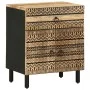 Mesita de noche madera maciza de mango rugosa negro 50x33x60 cm de , Mesitas de noche - Ref: Foro24-4018639, Precio: 58,06 €,...