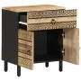 Mesita de noche madera maciza de mango rugosa negro 50x33x60 cm de , Mesitas de noche - Ref: Foro24-4018639, Precio: 58,06 €,...