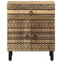Mesita de noche madera maciza de mango rugosa negro 50x33x60 cm de , Mesitas de noche - Ref: Foro24-4018639, Precio: 75,52 €,...