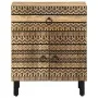 Mesita de noche madera maciza de mango rugosa negro 50x33x60 cm de , Mesitas de noche - Ref: Foro24-4018639, Precio: 58,06 €,...