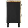 Mesita de noche madera maciza de mango rugosa negro 50x33x60 cm de , Mesitas de noche - Ref: Foro24-4018639, Precio: 75,52 €,...