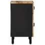 Mesita de noche madera maciza de mango rugosa negro 50x33x60 cm de , Mesitas de noche - Ref: Foro24-4018639, Precio: 58,06 €,...