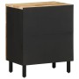 Mesita de noche madera maciza de mango rugosa negro 50x33x60 cm de , Mesitas de noche - Ref: Foro24-4018639, Precio: 75,52 €,...