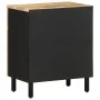 Mesita de noche madera maciza de mango rugosa negro 50x33x60 cm de , Mesitas de noche - Ref: Foro24-4018639, Precio: 58,06 €,...