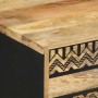 Mesita de noche madera maciza de mango rugosa negro 50x33x60 cm de , Mesitas de noche - Ref: Foro24-4018639, Precio: 75,52 €,...