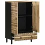 Solid rough mango wood sideboard 60x33.5x110 cm by , CD and DVD storage - Ref: Foro24-4018658, Price: 148,37 €, Discount: %