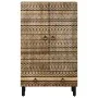 Solid rough mango wood sideboard 60x33.5x110 cm by , CD and DVD storage - Ref: Foro24-4018658, Price: 148,37 €, Discount: %