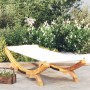 Tumbona de madera maciza curvada crema 100x188,5x44 cm de vidaXL, Camas para exteriores - Ref: Foro24-313947, Precio: 131,54 ...