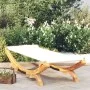 Tumbona de madera maciza curvada crema 100x188,5x44 cm de vidaXL, Camas para exteriores - Ref: Foro24-313947, Precio: 110,72 ...