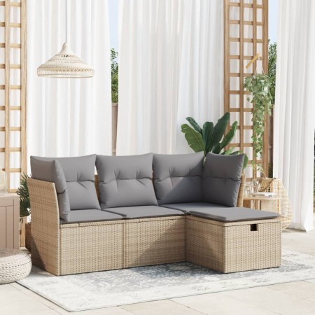 Juego de sofás jardín con cojines 4 pzas ratán sintético beige de , Conjuntos de jardín - Ref: Foro24-3325255, Precio: 263,55...