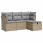 Juego de sofás jardín con cojines 4 pzas ratán sintético beige de , Conjuntos de jardín - Ref: Foro24-3325255, Precio: 263,55...