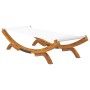 Tumbona de madera maciza curvada crema 100x188,5x44 cm de vidaXL, Camas para exteriores - Ref: Foro24-313947, Precio: 131,54 ...