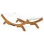 Tumbona de madera maciza curvada crema 100x188,5x44 cm de vidaXL, Camas para exteriores - Ref: Foro24-313947, Precio: 110,72 ...