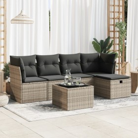 Set de muebles de jardín 6 pzas y cojines ratán sintético gris de , Conjuntos de jardín - Ref: Foro24-3325276, Precio: 346,57...