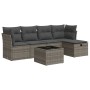 Set de muebles de jardín 6 pzas y cojines ratán sintético gris de , Conjuntos de jardín - Ref: Foro24-3325276, Precio: 346,57...