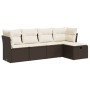 Set comedor de jardín 5 piezas y cojines ratán sintético marrón de , Conjuntos de jardín - Ref: Foro24-3325269, Precio: 323,5...