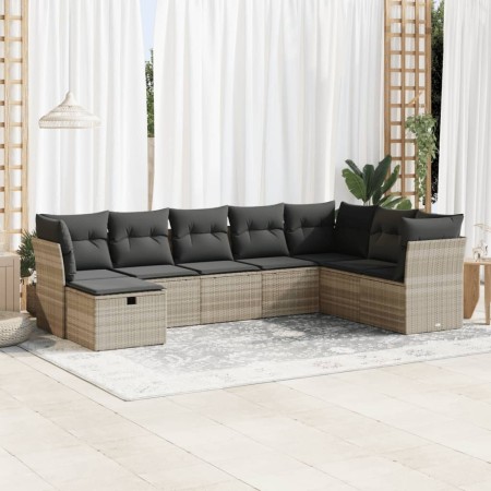 Set de sofás de jardín 8 pzas y cojines ratán sintético gris de , Conjuntos de jardín - Ref: Foro24-3325338, Precio: 539,37 €...