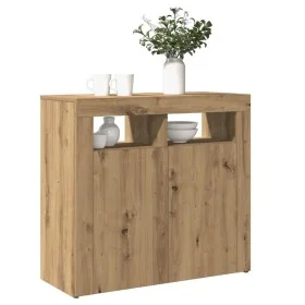 Aparador luces LED madera ingeniería roble artisan 80x35x75 cm de , Aparadores - Ref: Foro24-856362, Precio: 98,52 €, Descuen...