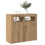 Aparador luces LED madera ingeniería roble artisan 80x35x75 cm de , Aparadores - Ref: Foro24-856362, Precio: 98,52 €, Descuen...