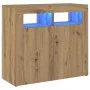 Aparador luces LED madera ingeniería roble artisan 80x35x75 cm de , Aparadores - Ref: Foro24-856362, Precio: 98,52 €, Descuen...