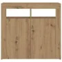 Aparador luces LED madera ingeniería roble artisan 80x35x75 cm de , Aparadores - Ref: Foro24-856362, Precio: 98,52 €, Descuen...