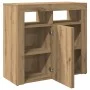 Aparador luces LED madera ingeniería roble artisan 80x35x75 cm de , Aparadores - Ref: Foro24-856362, Precio: 98,52 €, Descuen...