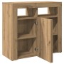 Aparador luces LED madera ingeniería roble artisan 80x35x75 cm de , Aparadores - Ref: Foro24-856362, Precio: 100,24 €, Descue...