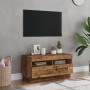Mueble TV luces LED madera ingeniería envejecida 80x35x40 cm de , Muebles TV - Ref: Foro24-856357, Precio: 67,37 €, Descuento: %