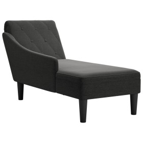 Tumbona con almohada y reposabrazo derecho tela negro de , Divanes - Ref: Foro24-4009767, Precio: 126,40 €, Descuento: %