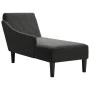 Tumbona con almohada y reposabrazo derecho tela negro de , Divanes - Ref: Foro24-4009767, Precio: 124,99 €, Descuento: %