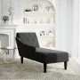 Tumbona con almohada y reposabrazo derecho tela negro de , Divanes - Ref: Foro24-4009767, Precio: 124,99 €, Descuento: %
