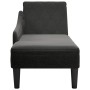 Tumbona con almohada y reposabrazo derecho tela negro de , Divanes - Ref: Foro24-4009767, Precio: 126,40 €, Descuento: %