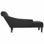 Tumbona con almohada y reposabrazo derecho tela negro de , Divanes - Ref: Foro24-4009767, Precio: 124,99 €, Descuento: %