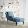 Tumbona con almohada y reposabrazo derecho terciopelo azul de , Divanes - Ref: Foro24-4009771, Precio: 143,40 €, Descuento: %