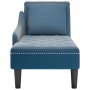 Tumbona con almohada y reposabrazo derecho terciopelo azul de , Divanes - Ref: Foro24-4009771, Precio: 143,40 €, Descuento: %