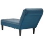 Tumbona con almohada y reposabrazo derecho terciopelo azul de , Divanes - Ref: Foro24-4009771, Precio: 143,40 €, Descuento: %