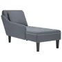 Tumbona con almohada reposabrazo derecho terciopelo gris oscuro de , Divanes - Ref: Foro24-4009773, Precio: 153,08 €, Descuen...