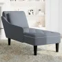 Tumbona con almohada reposabrazo derecho terciopelo gris oscuro de , Divanes - Ref: Foro24-4009773, Precio: 153,08 €, Descuen...