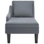 Tumbona con almohada reposabrazo derecho terciopelo gris oscuro de , Divanes - Ref: Foro24-4009773, Precio: 153,08 €, Descuen...