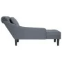 Tumbona con almohada reposabrazo derecho terciopelo gris oscuro de , Divanes - Ref: Foro24-4009773, Precio: 153,08 €, Descuen...