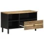 Mueble de TV madera maciza de mango rugosa negro 80x33,5x46 cm de , Almacenamiento para CD y DVD - Ref: Foro24-4018645, Preci...