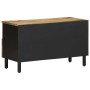 Mueble de TV madera maciza de mango rugosa negro 80x33,5x46 cm de , Almacenamiento para CD y DVD - Ref: Foro24-4018645, Preci...