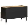 Mueble de TV madera maciza de mango rugosa negro 80x33,5x46 cm de , Almacenamiento para CD y DVD - Ref: Foro24-4018645, Preci...