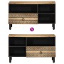 Mueble de TV madera maciza de mango rugosa negro 80x33,5x46 cm de , Almacenamiento para CD y DVD - Ref: Foro24-4018645, Preci...