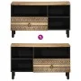 Mueble de TV madera maciza de mango rugosa negro 80x33,5x46 cm de , Almacenamiento para CD y DVD - Ref: Foro24-4018645, Preci...