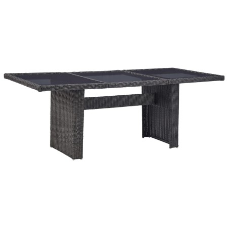 Mesa comedor jardín vidrio ratán sintético negro 200x100x74 cm de vidaXL, Mesas de jardín - Ref: Foro24-310145, Precio: 307,5...
