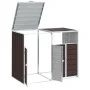 Cobertizo contenedores dobles basura acero marrón 144x81x113 cm de , Soportes para contenedores de residuos - Ref: Foro24-400...