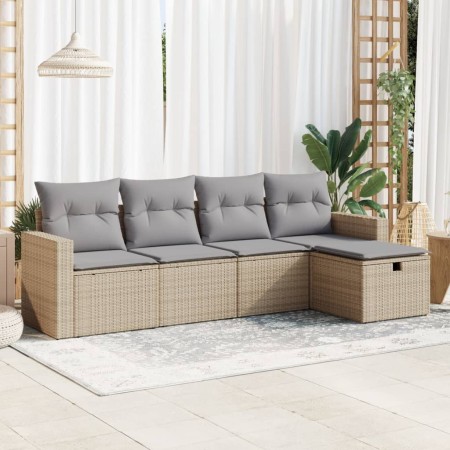 Juego de sofás jardín con cojines 5 pzas ratán sintético beige de , Conjuntos de jardín - Ref: Foro24-3325365, Precio: 352,82...