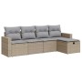 Juego de sofás jardín con cojines 5 pzas ratán sintético beige de , Conjuntos de jardín - Ref: Foro24-3325365, Precio: 352,82...